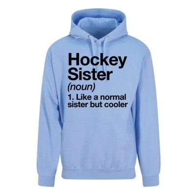 Hockey Sister Definition Meaningful Gift Funny Sports Gift Unisex Surf Hoodie