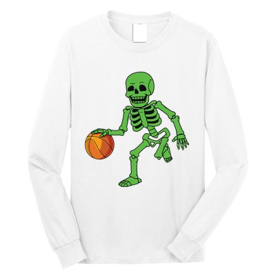 Halloween Skeleton Dribbling Basketball Boy Girl Long Sleeve Shirt