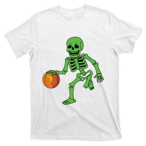 Halloween Skeleton Dribbling Basketball Boy Girl T-Shirt