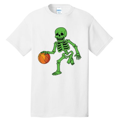 Halloween Skeleton Dribbling Basketball Boy Girl Tall T-Shirt