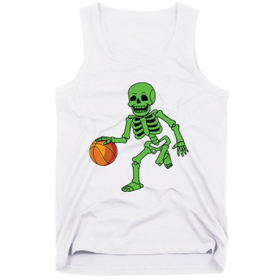 Halloween Skeleton Dribbling Basketball Boy Girl Tank Top