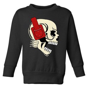 Headphone Skull Dj Halloween Creepy Edm Gift Toddler Sweatshirt