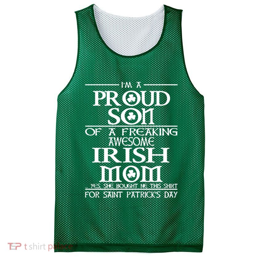 Happy St.Patricks Day Proud Son Of A Mesh Reversible Basketball Jersey Tank