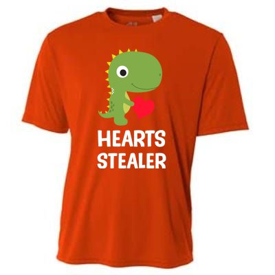 Hearts Stealer Dinosaur Trex Valentines Day Great Gift Cooling Performance Crew T-Shirt