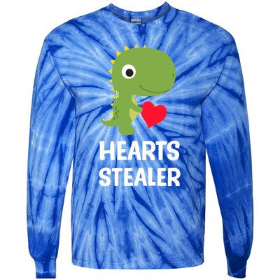 Hearts Stealer Dinosaur Trex Valentines Day Great Gift Tie-Dye Long Sleeve Shirt