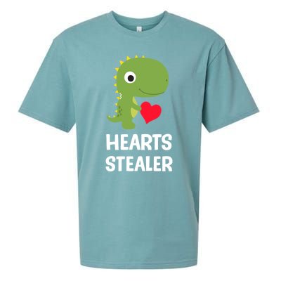 Hearts Stealer Dinosaur Trex Valentines Day Great Gift Sueded Cloud Jersey T-Shirt