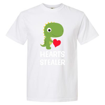 Hearts Stealer Dinosaur Trex Valentines Day Great Gift Garment-Dyed Heavyweight T-Shirt