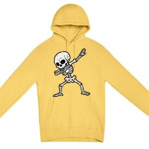 Halloween Skeleton Dabbing Costume Premium Pullover Hoodie