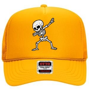 Halloween Skeleton Dabbing Costume High Crown Mesh Back Trucker Hat