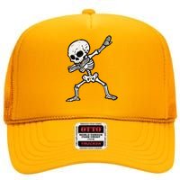 Halloween Skeleton Dabbing Costume High Crown Mesh Back Trucker Hat