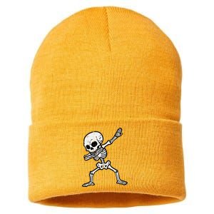 Halloween Skeleton Dabbing Costume Sustainable Knit Beanie