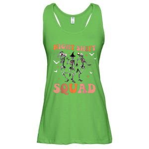 Halloween Skeleton Dancing Nurse Night Squad Shift Ladies Essential Flowy Tank