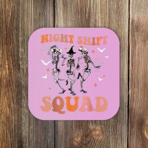 Halloween Skeleton Dancing Nurse Night Squad Shift Coaster