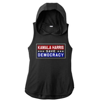 Harris Save Democracy Ladies PosiCharge Tri-Blend Wicking Draft Hoodie Tank