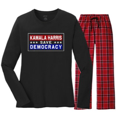 Harris Save Democracy Women's Long Sleeve Flannel Pajama Set 