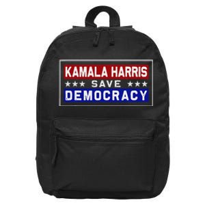 Harris Save Democracy 16 in Basic Backpack