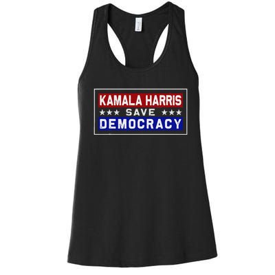 Harris Save Democracy Women's Racerback Tank