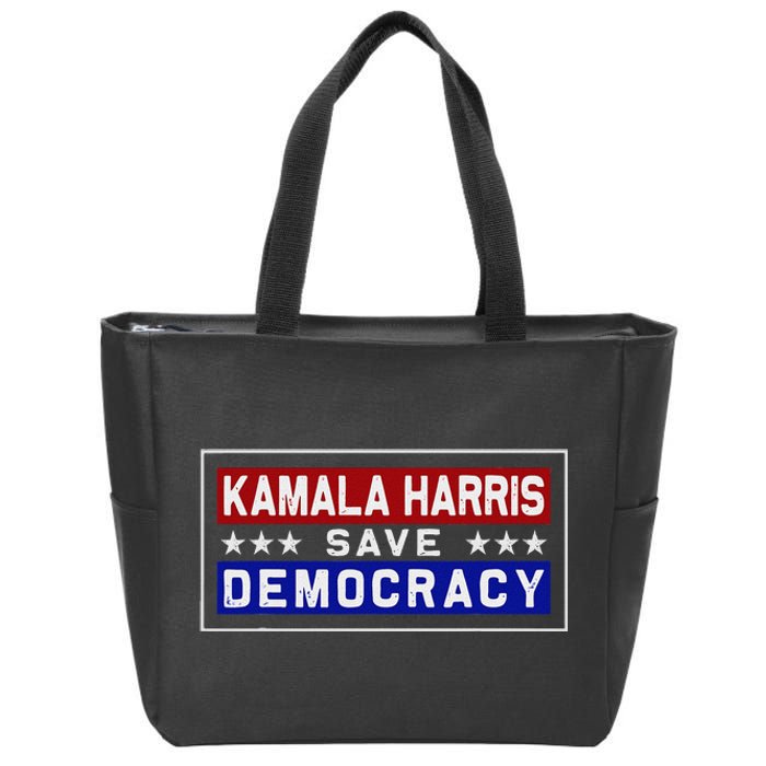 Harris Save Democracy Zip Tote Bag