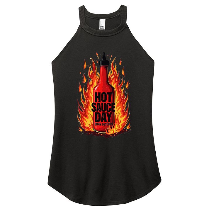 Hot Sauce Day Burn Baby Burn Passionate Fire Women's Perfect Tri Rocker Tank