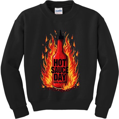 Hot Sauce Day Burn Baby Burn Passionate Fire Kids Sweatshirt