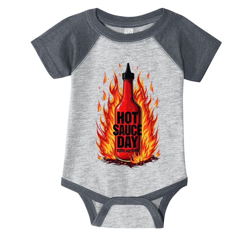 Hot Sauce Day Burn Baby Burn Passionate Fire Infant Baby Jersey Bodysuit