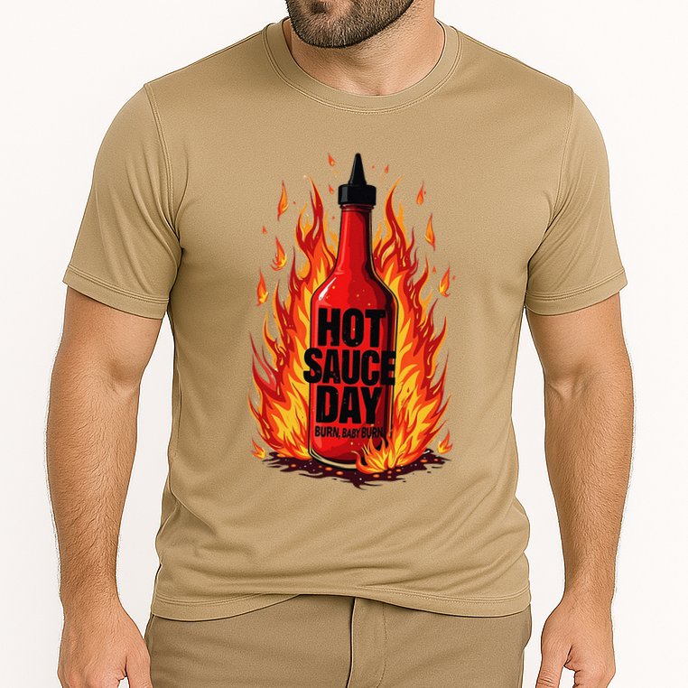 Hot Sauce Day Burn Baby Burn Passionate Fire Cooling Performance Crew T-Shirt