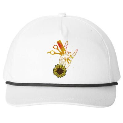 Hairstylist Sunflower Design Hippie Hair Salon Snapback Five-Panel Rope Hat