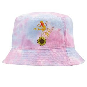 Hairstylist Sunflower Design Hippie Hair Salon Tie-Dyed Bucket Hat