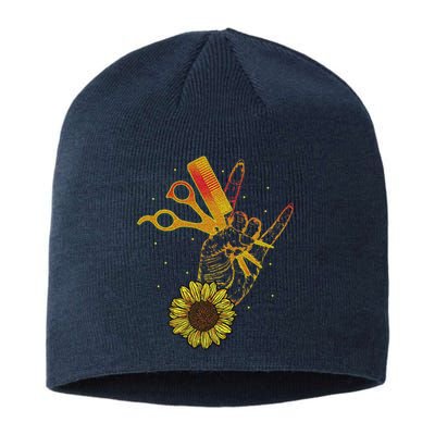 Hairstylist Sunflower Design Hippie Hair Salon Sustainable Beanie