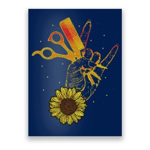 Hairstylist Sunflower Design Hippie Hair Salon Poster