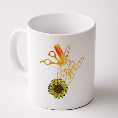 Hairstylist Sunflower Design Hippie Hair Salon Coffee Mug