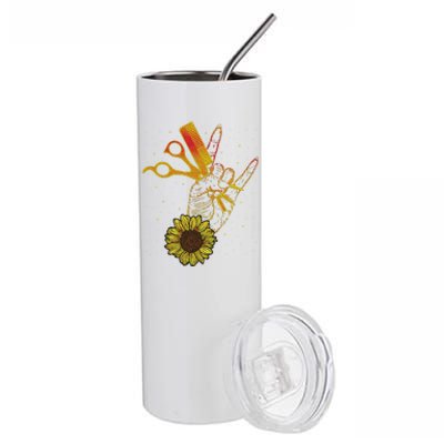 Hairstylist Sunflower Design Hippie Hair Salon Stainless Steel Tumbler