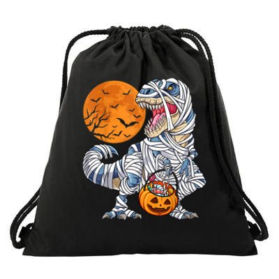 Halloween Shirts Dinosaur T Rex Mummy Pumpkin Drawstring Bag