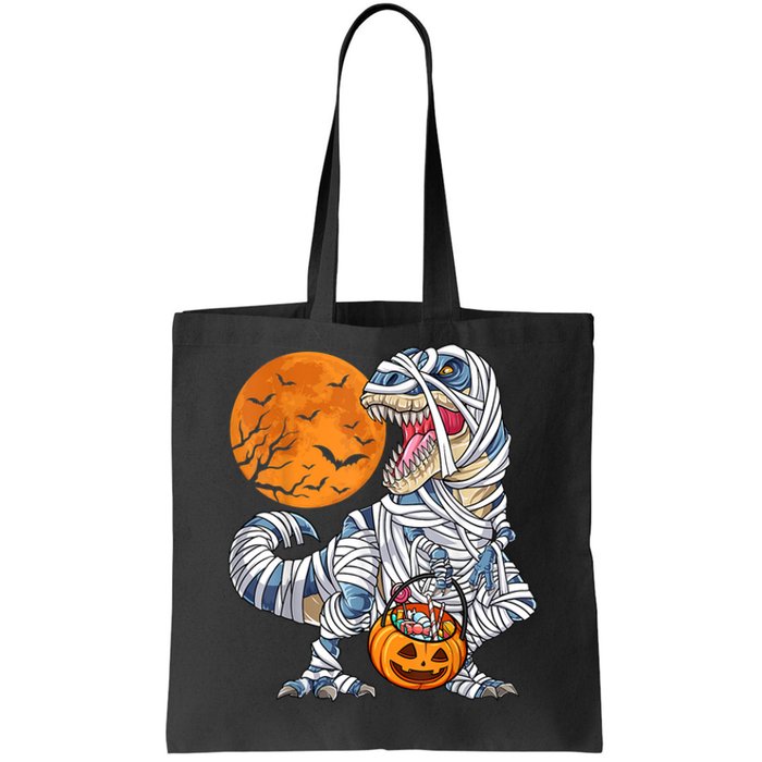 Halloween Shirts Dinosaur T Rex Mummy Pumpkin Tote Bag