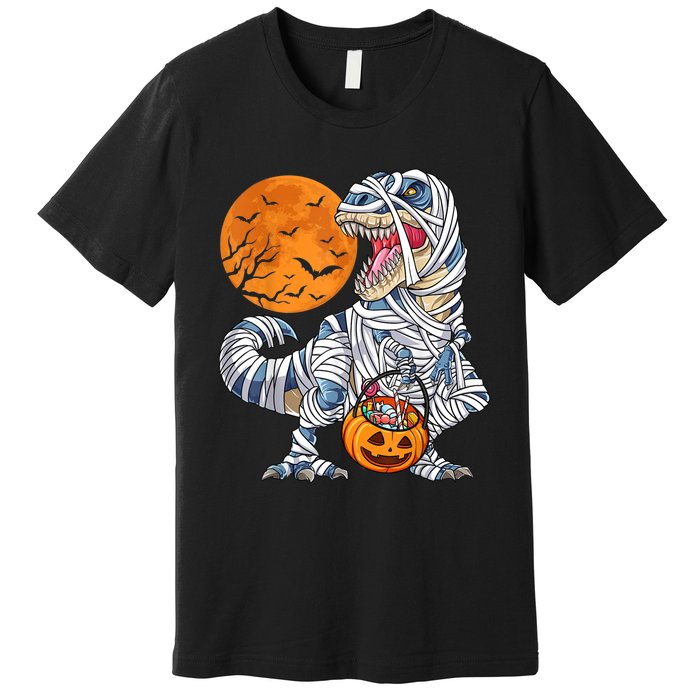 Halloween Shirts Dinosaur T Rex Mummy Pumpkin Premium T-Shirt