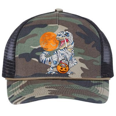 Halloween Shirts Dinosaur T Rex Mummy Pumpkin Retro Rope Trucker Hat Cap