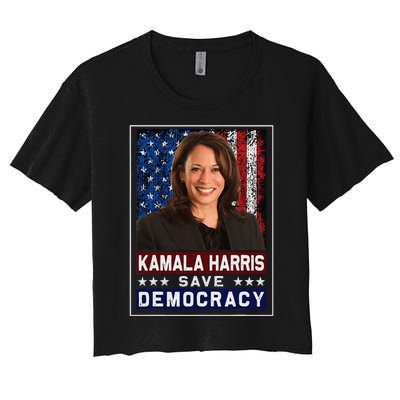 Harris Save Democracy Women's Crop Top Tee