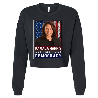 Harris Save Democracy Cropped Pullover Crew