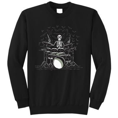 Halloween Skeleton Drummer Drumming Drumset Scary Sweatshirt