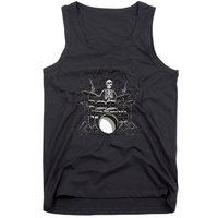 Halloween Skeleton Drummer Drumming Drumset Scary Tank Top