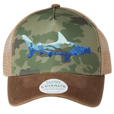 Hammerhead Shark Diver Ocean Legacy Tie Dye Trucker Hat