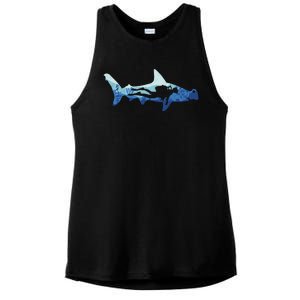 Hammerhead Shark Diver Ocean Ladies PosiCharge Tri-Blend Wicking Tank