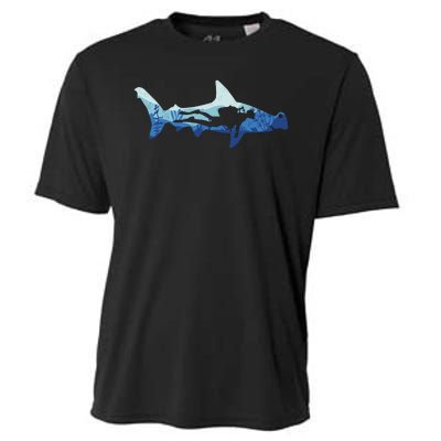 Hammerhead Shark Diver Ocean Cooling Performance Crew T-Shirt