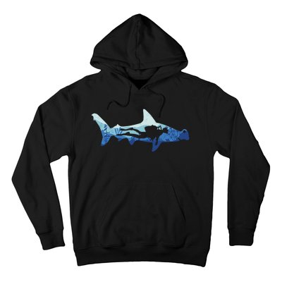 Hammerhead Shark Diver Ocean Hoodie