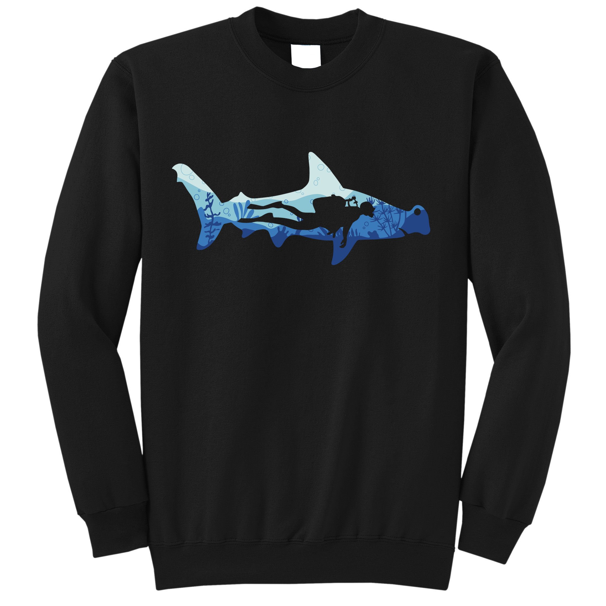 Hammerhead Shark Diver Ocean Sweatshirt