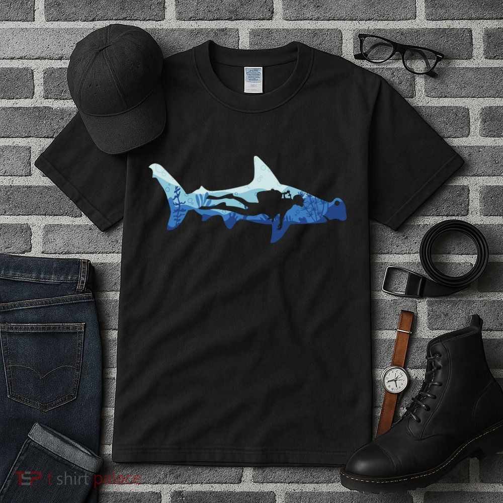 Hammerhead Shark Diver Ocean Tall T-Shirt