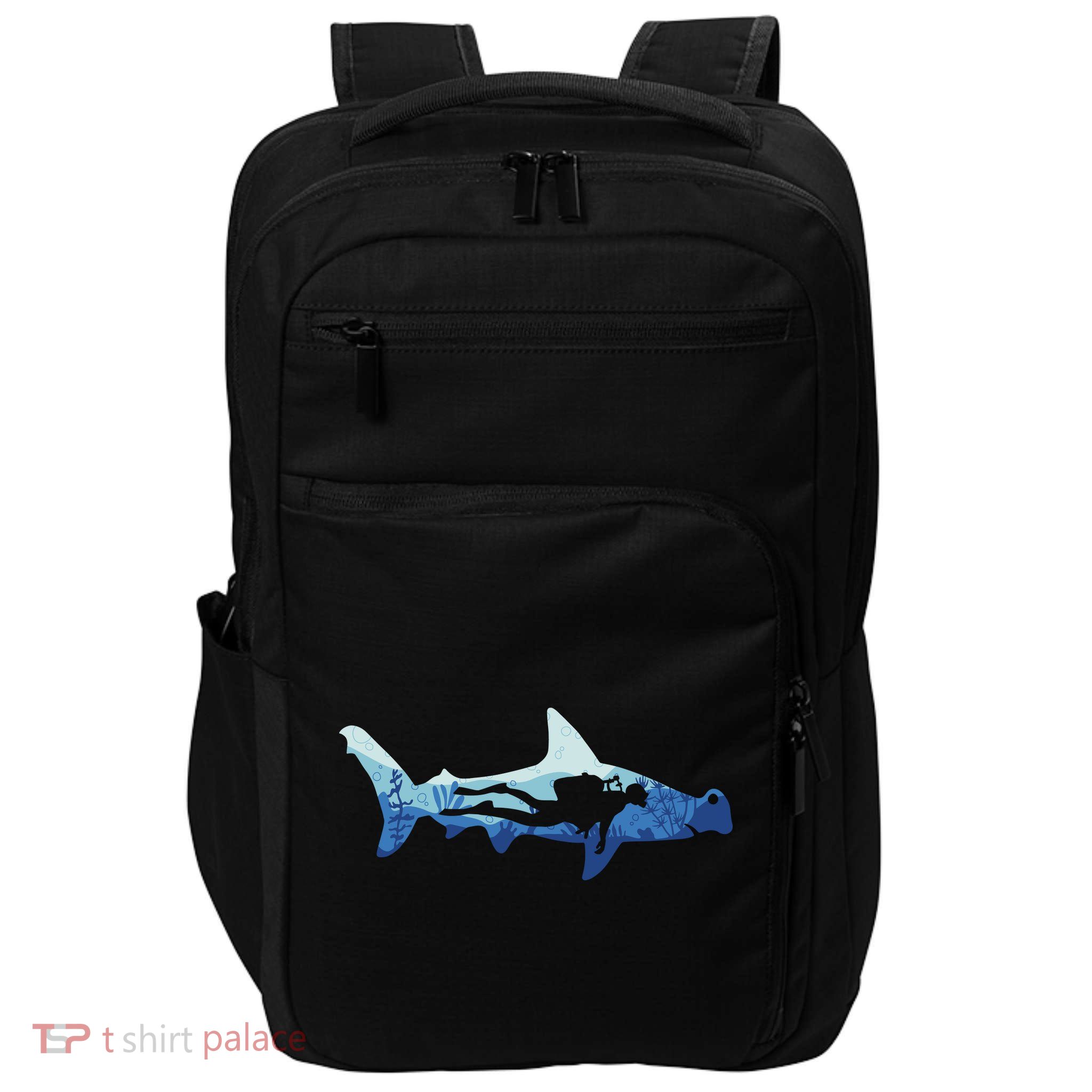Hammerhead Shark Diver Ocean Impact Tech Backpack