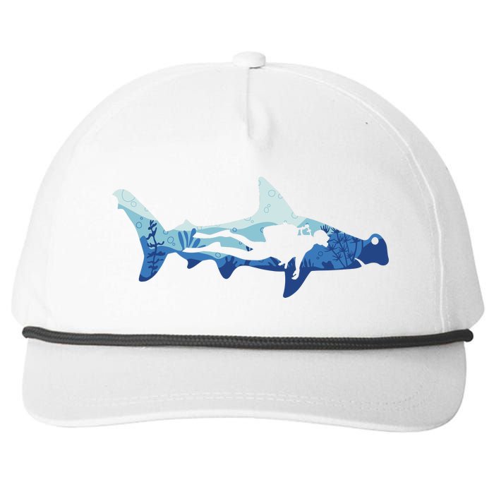 Hammerhead Shark Diver Ocean Snapback Five-Panel Rope Hat