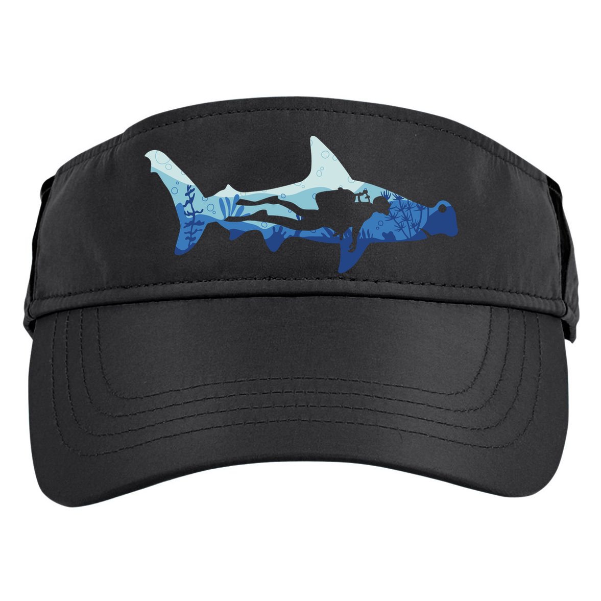 Hammerhead Shark Diver Ocean Adult Drive Performance Visor