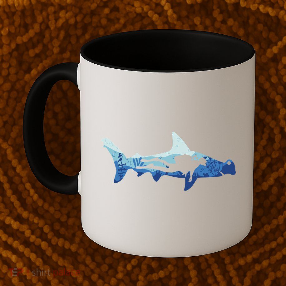 Hammerhead Shark Diver Ocean Mug